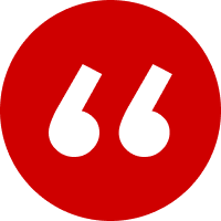 Quotation image White qutation mark in red circle